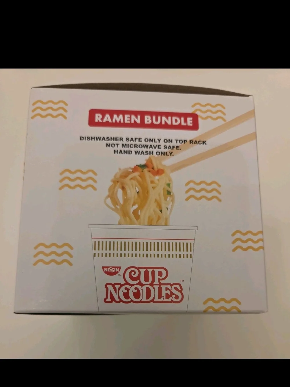 Nissin Cup Noodles Red and White Ramen Cup And Spoon Set - 2 Pieces